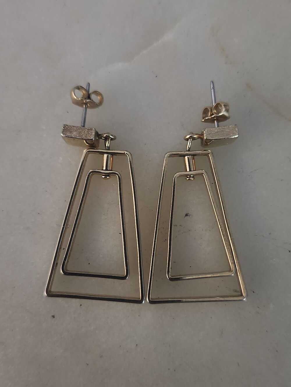Stylish Gold Tone Geometric Drop Earrings - Women Jewelry
